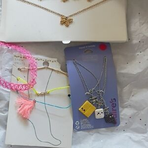 Claire's Best Friends Necklace Set - Silver and Yellow Charms